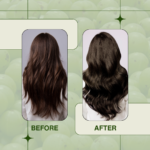 before after hair images of Amla Shampoo with hibiscus