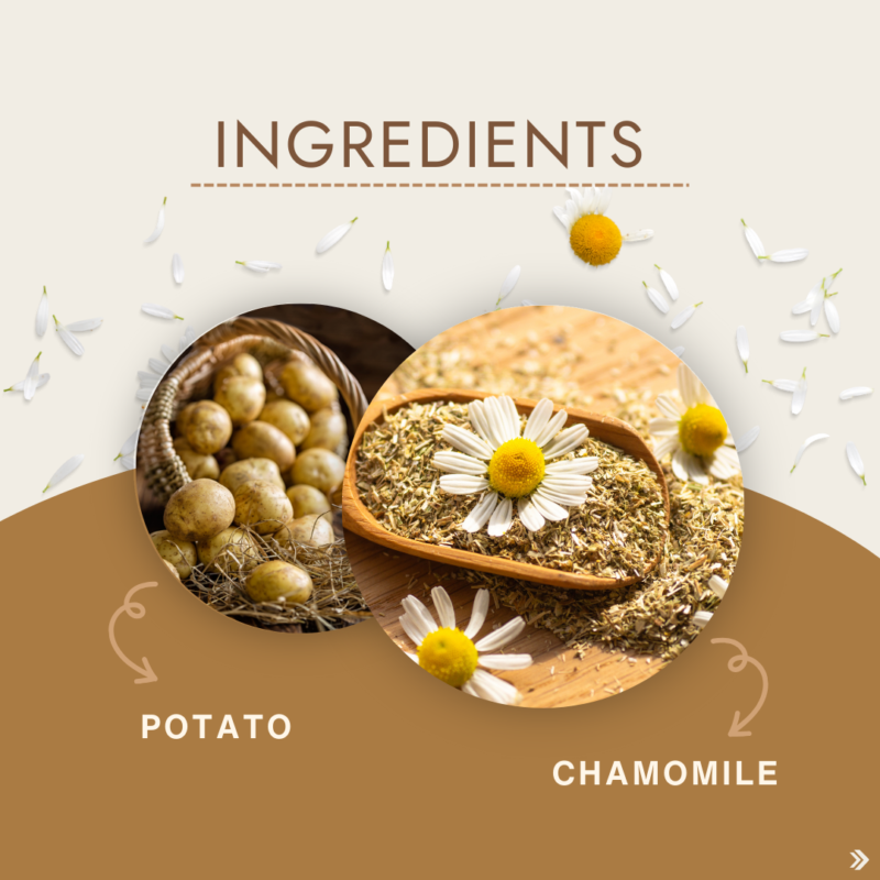 Ingredient of Potato face wash with Chamomile for anti aging and skin soothing